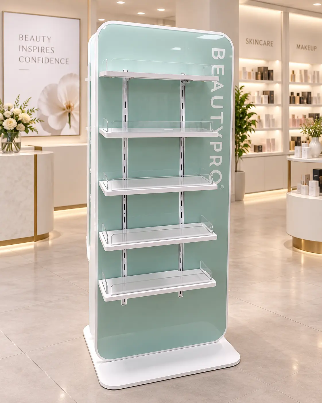 Beauty Pro freestanding retail display