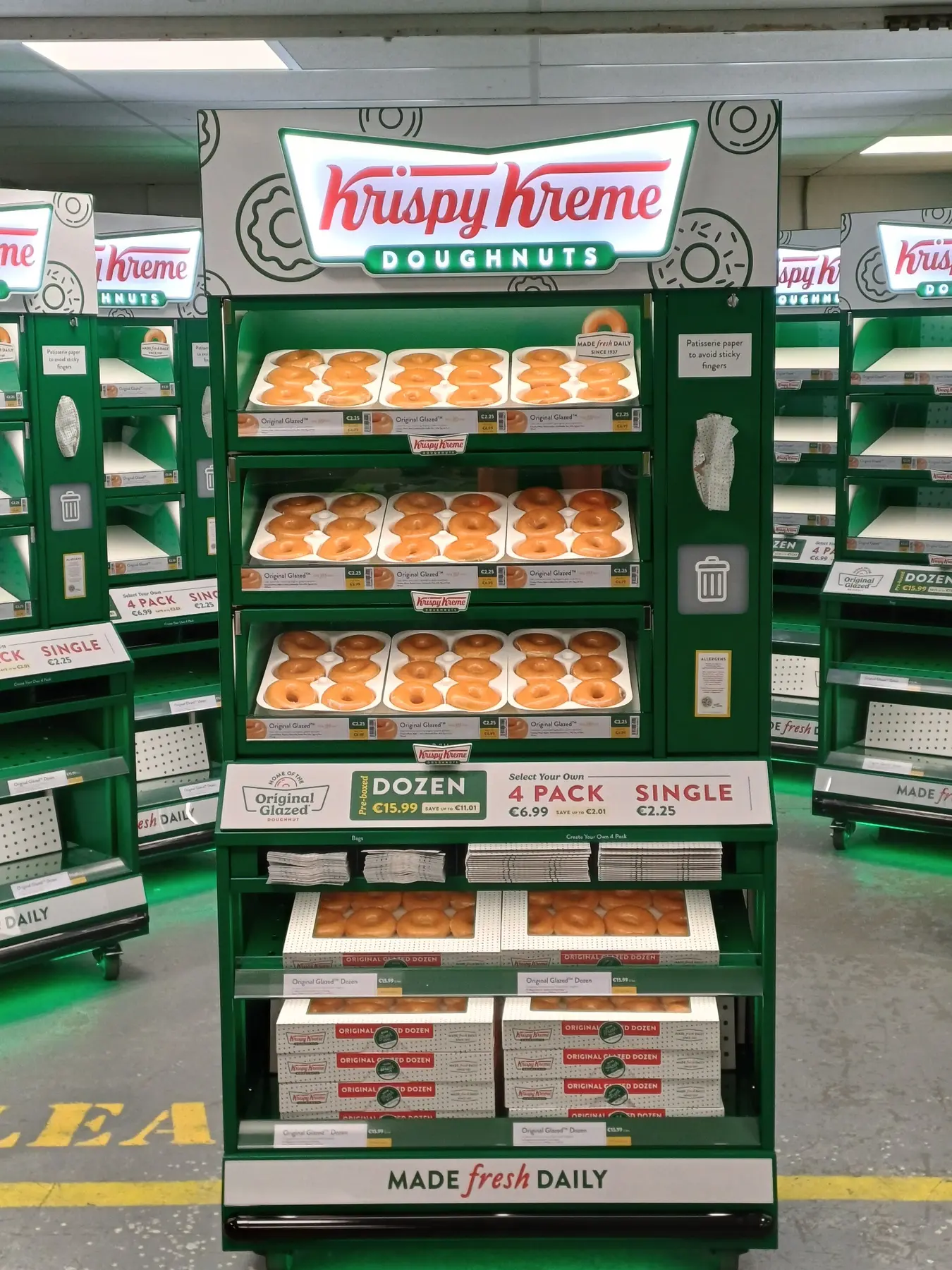 Krispy Kreme freestanding retail display manufactured by DisplayMode